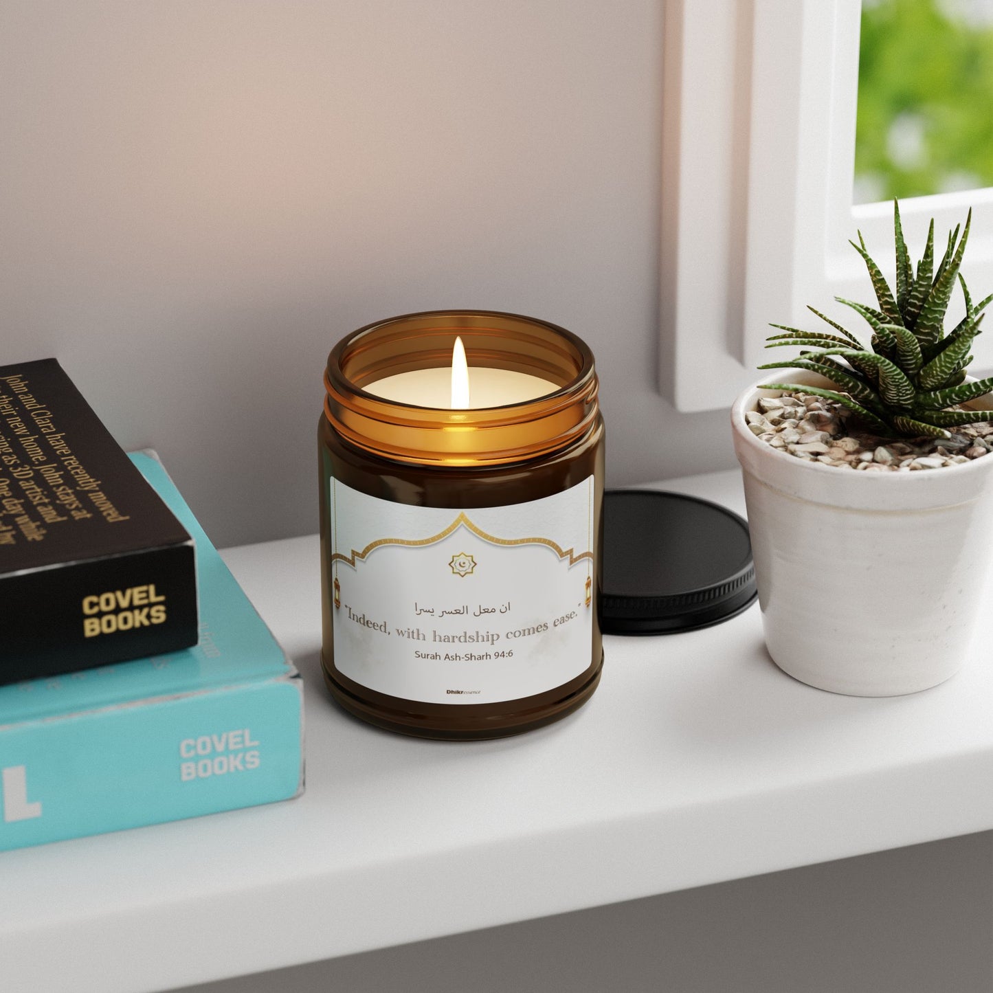 DhikrEssence | Ease & Comfort Candle – White Sage & Lavender